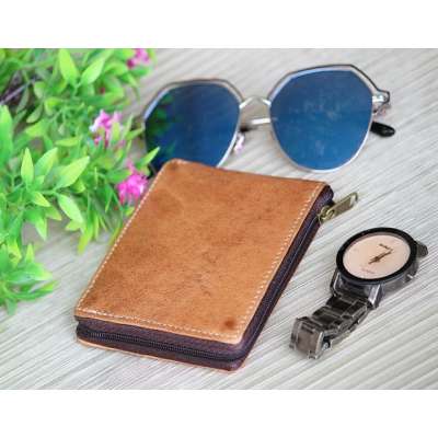 Brown Leather Wallet Handmade Casual Wallets Purse Mens