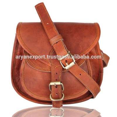 Goat Leather Handmade Women Vintage 7*9 Inch Handbag Sling bag