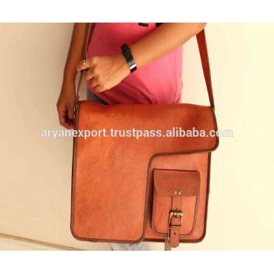 Handmade Genuine Leather Vintage Style Unisex Messenger Bag