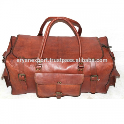 Goat Leather 20" Inch Travel Luggage Bag Unisex Bag