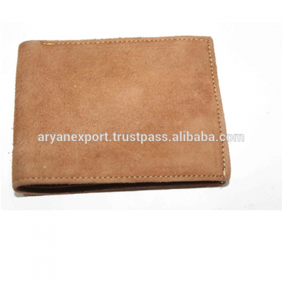 Real Genuine Suede Leather Brown color mens Wallet